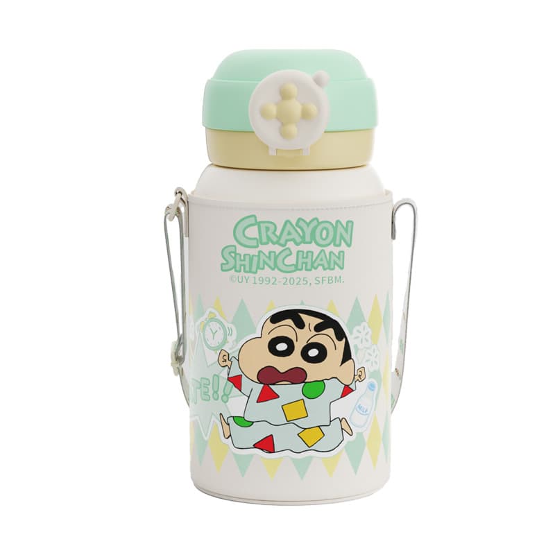 Crayon Shinchan Термокружки из нержавеющей стали 316 розовый и зеленый 550 мл - изображение 1