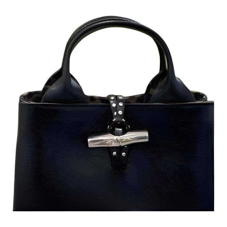Сумка LONGCHAMP Le Roseau Коровья кожа Сумка через плечо Маленькая Женская Черная - изображение 2