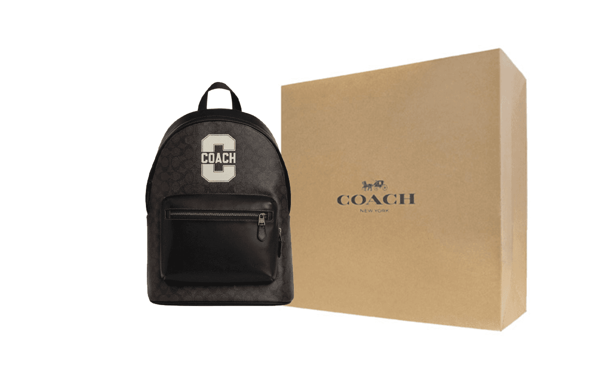 Рюкзак COACH West Коровья кожа с тканью и искусственной кожей большой рюкзак для мужчин цвет ореховый - изображение 5