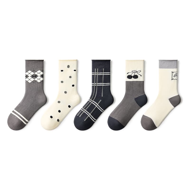 Носки PRIMEET Grayson Preppy 5 Pack Женские носки Crew - изображение 1