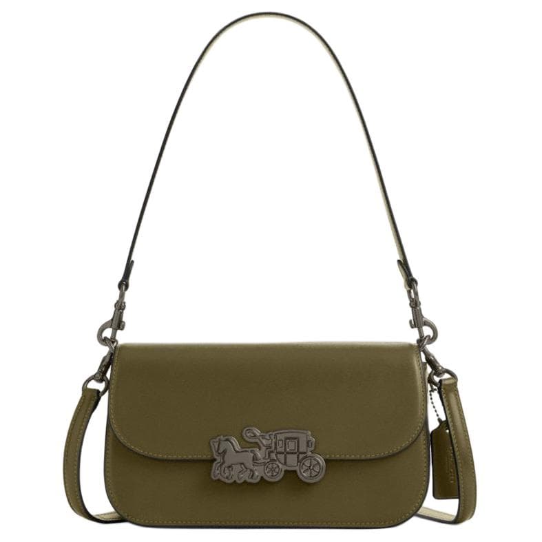 Мини-сумка COACH Harper Коровья кожа Сумка на плечо Средняя Женская Оливково-зеленая - изображение 1