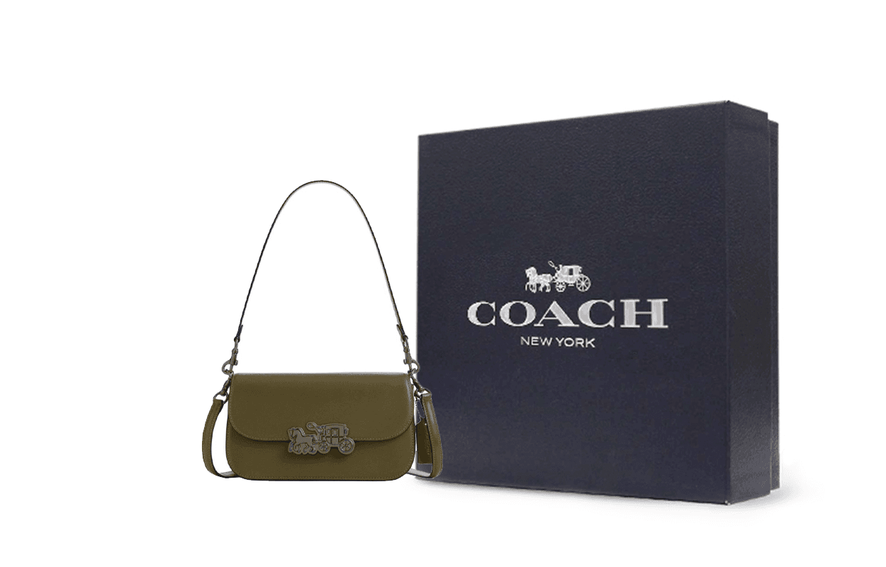Мини-сумка COACH Harper Коровья кожа Сумка на плечо Средняя Женская Оливково-зеленая - изображение 5