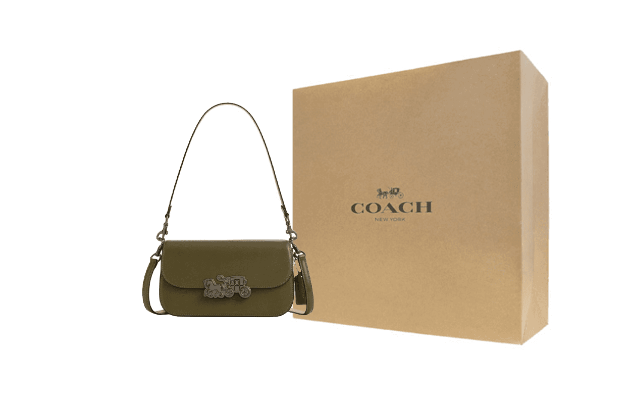 Мини-сумка COACH Harper Коровья кожа Сумка на плечо Средняя Женская Оливково-зеленая - изображение 4
