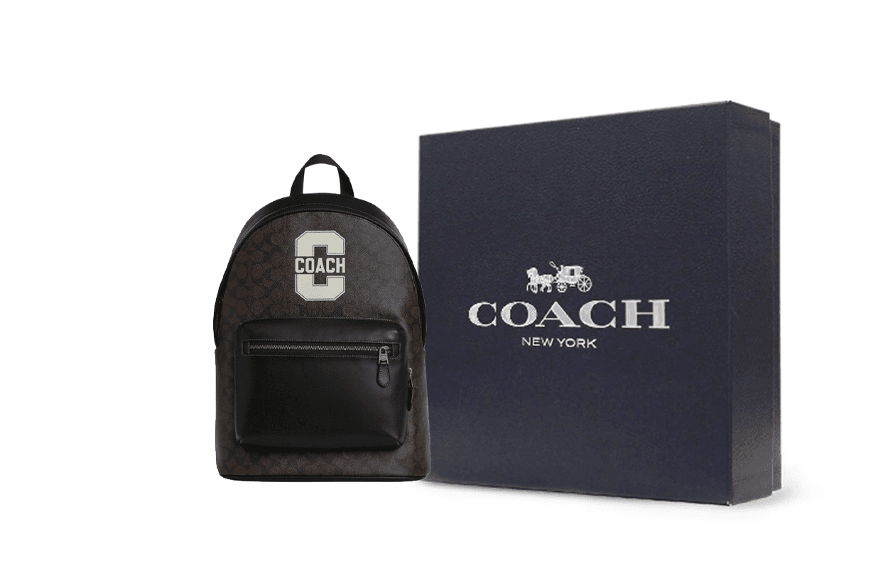 Рюкзак COACH West Коровья кожа с тканью и искусственной кожей большой рюкзак для мужчин цвет ореховый - изображение 4