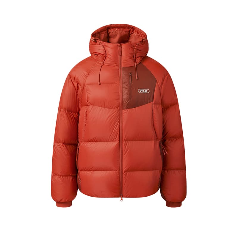 Зимняя куртка FILA ORIGINALE Мужской пуховик Algal Bloom красного цвета - изображение 1