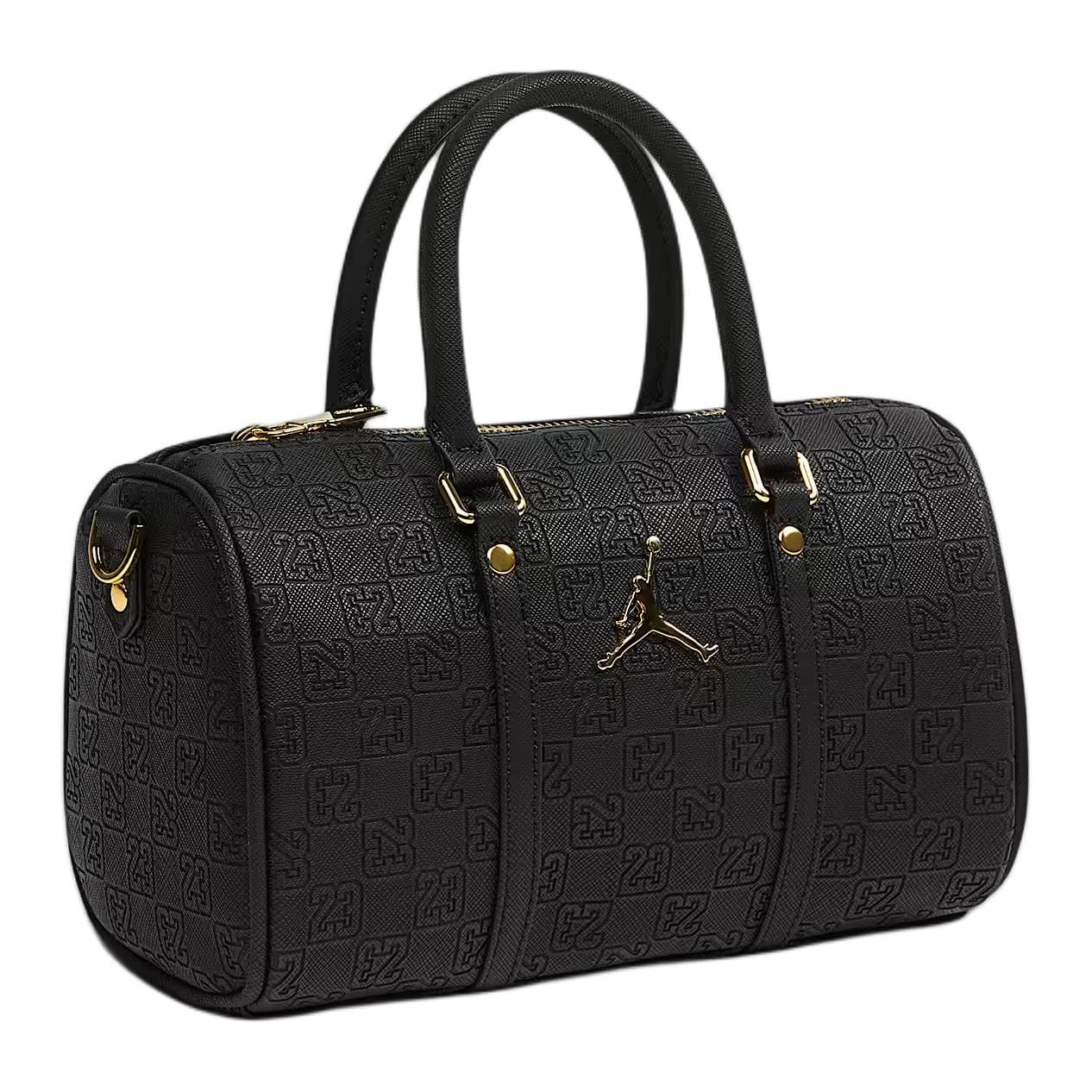 Сумка Jordan Monogram Тисненый узор Модный дизайн Через плечо Искусственная кожа Сумки Унисекс Парный Черный/золотой - изображение 2