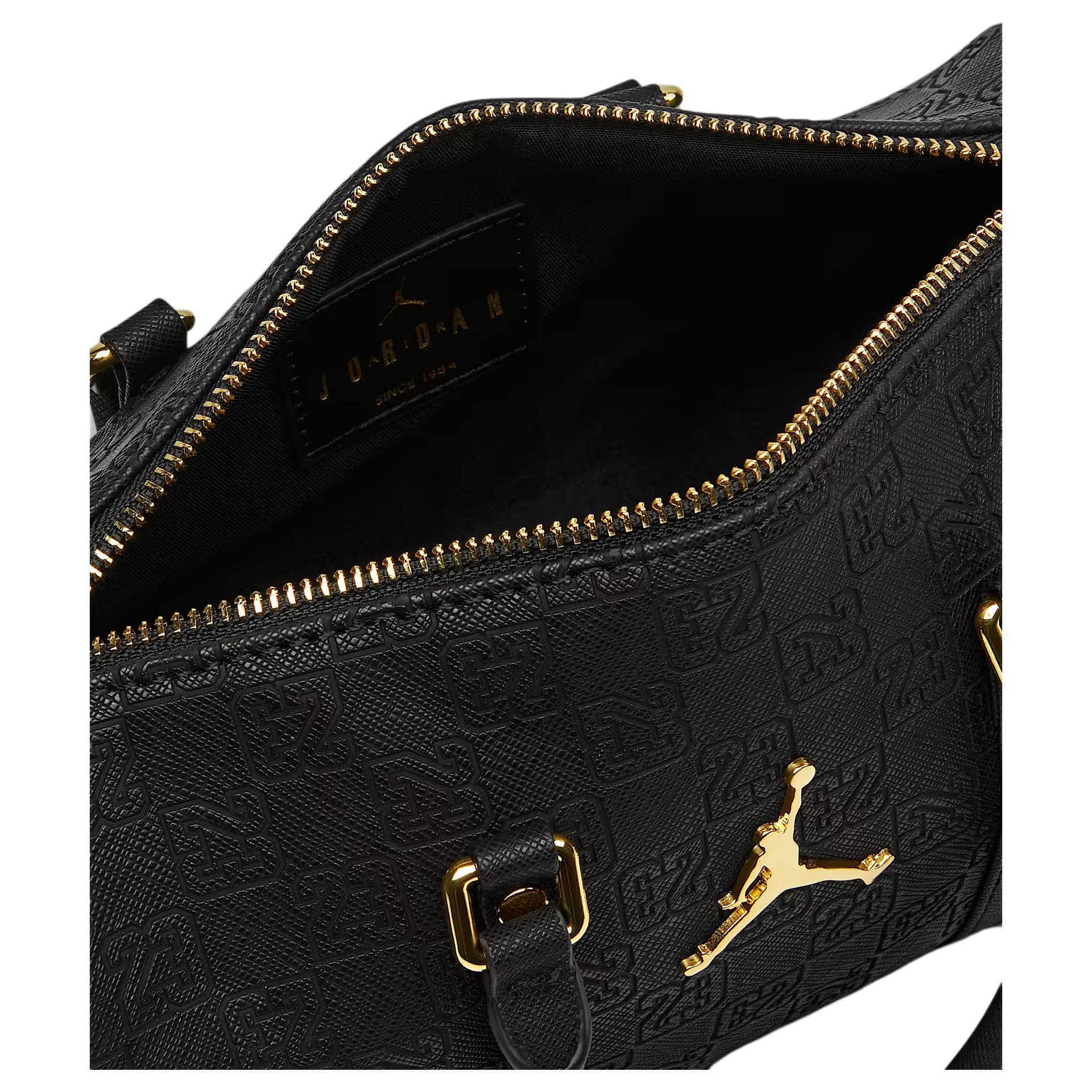 Сумка Jordan Monogram Тисненый узор Модный дизайн Через плечо Искусственная кожа Сумки Унисекс Парный Черный/золотой - изображение 5