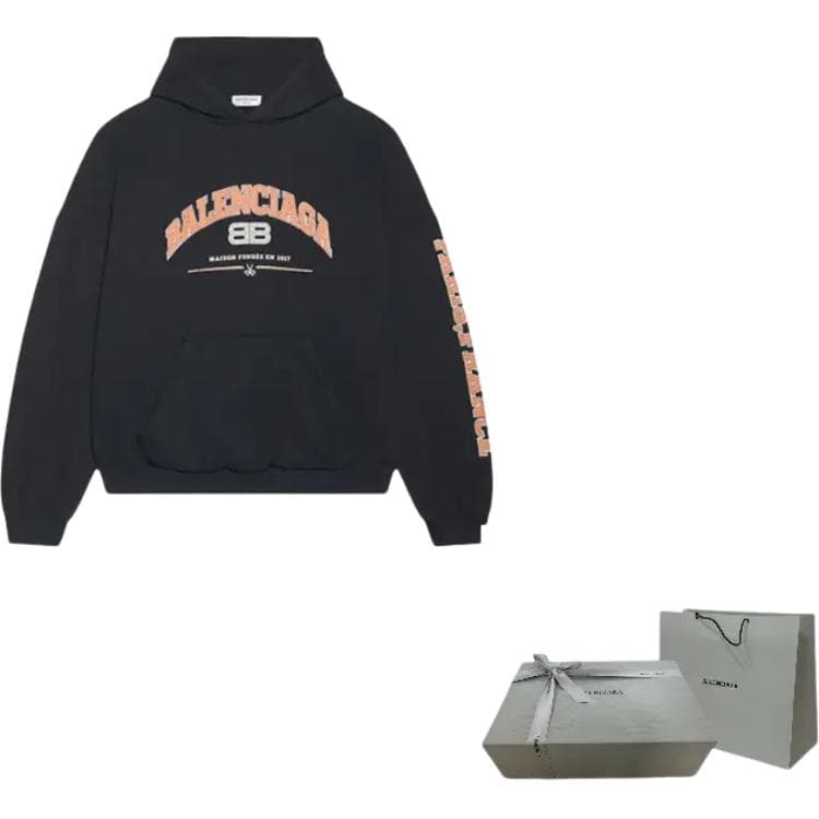 Худи Balenciaga SS22 Logo Hoodie Black - изображение 7