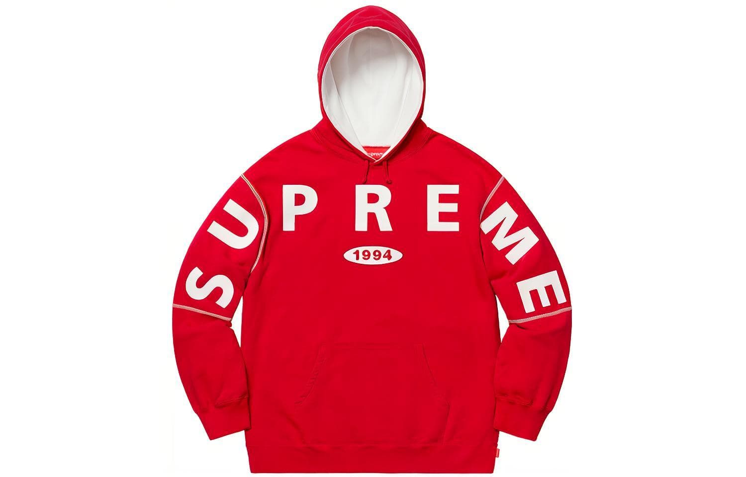 Худи Supreme FW19 Week 1 Spread Logo Hoodie Red - изображение 1
