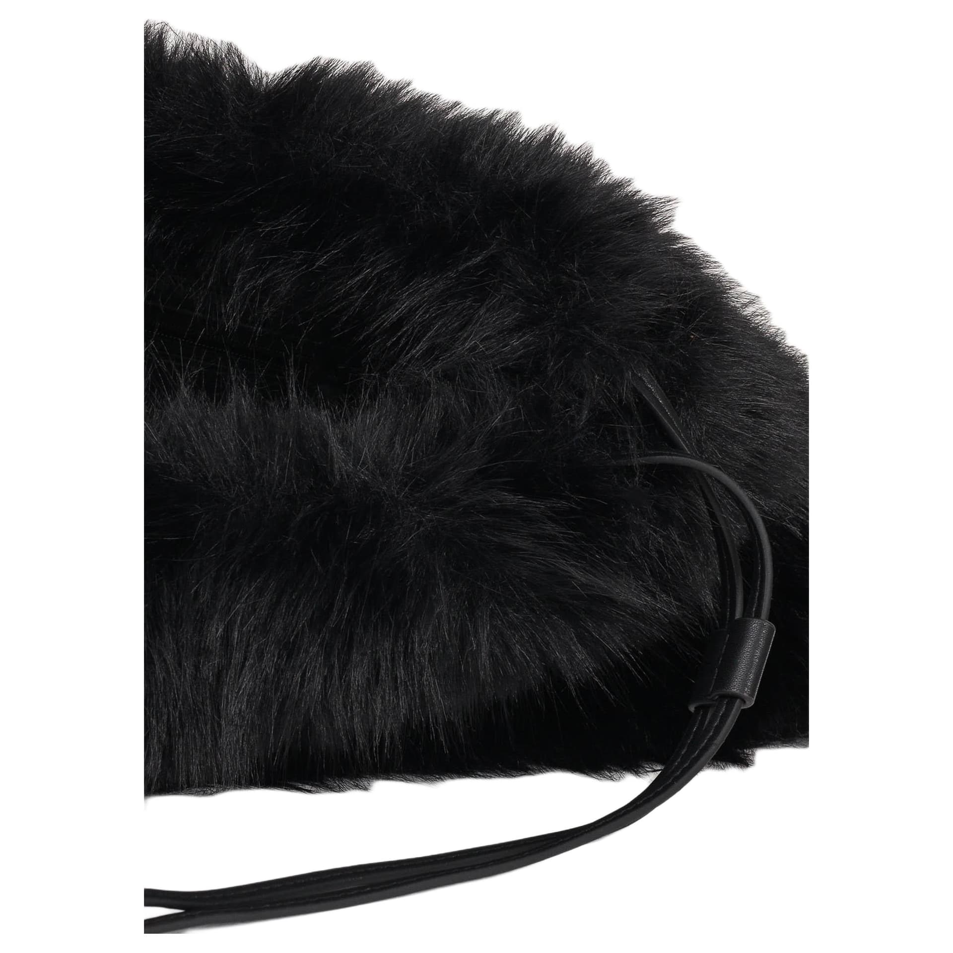 Сумка PINKO Artificial Fur Shoulder Bag Женская Черная - изображение 4