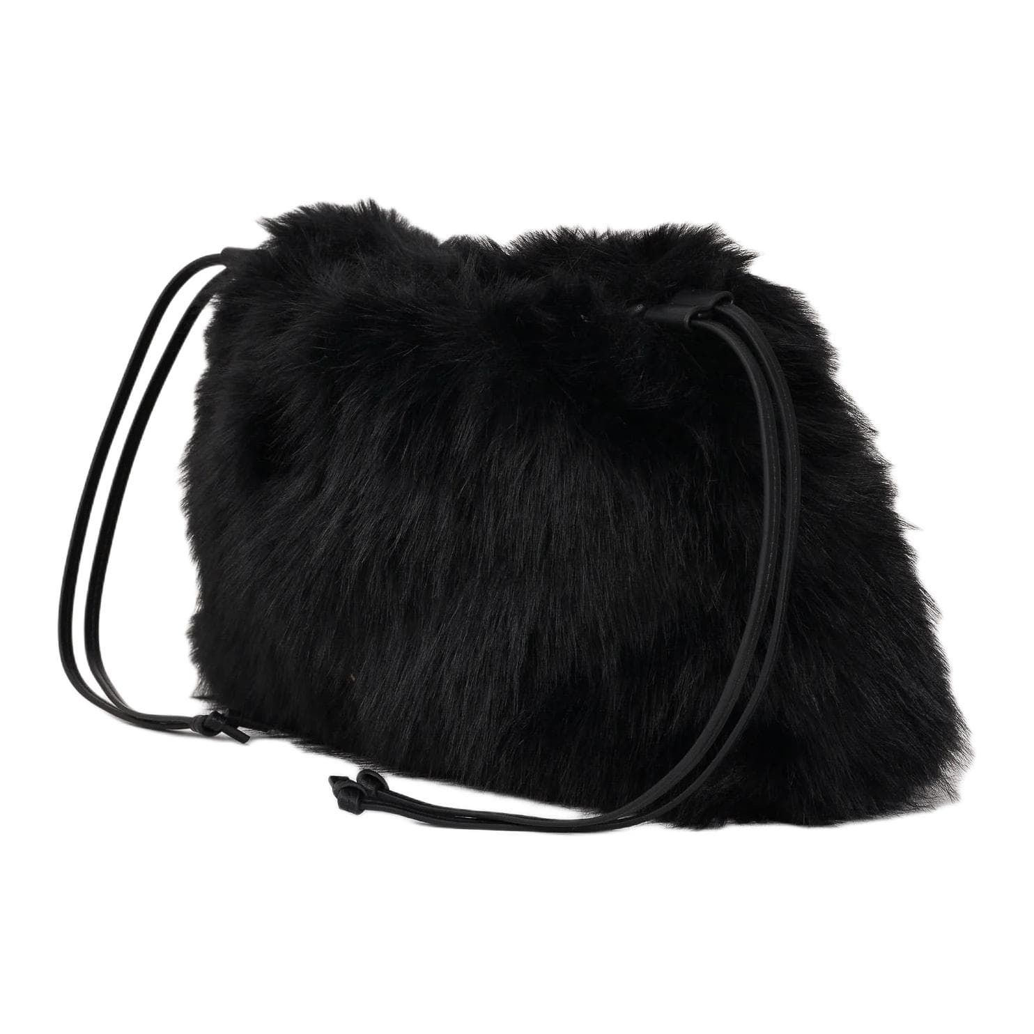 Сумка PINKO Artificial Fur Shoulder Bag Женская Черная - изображение 2