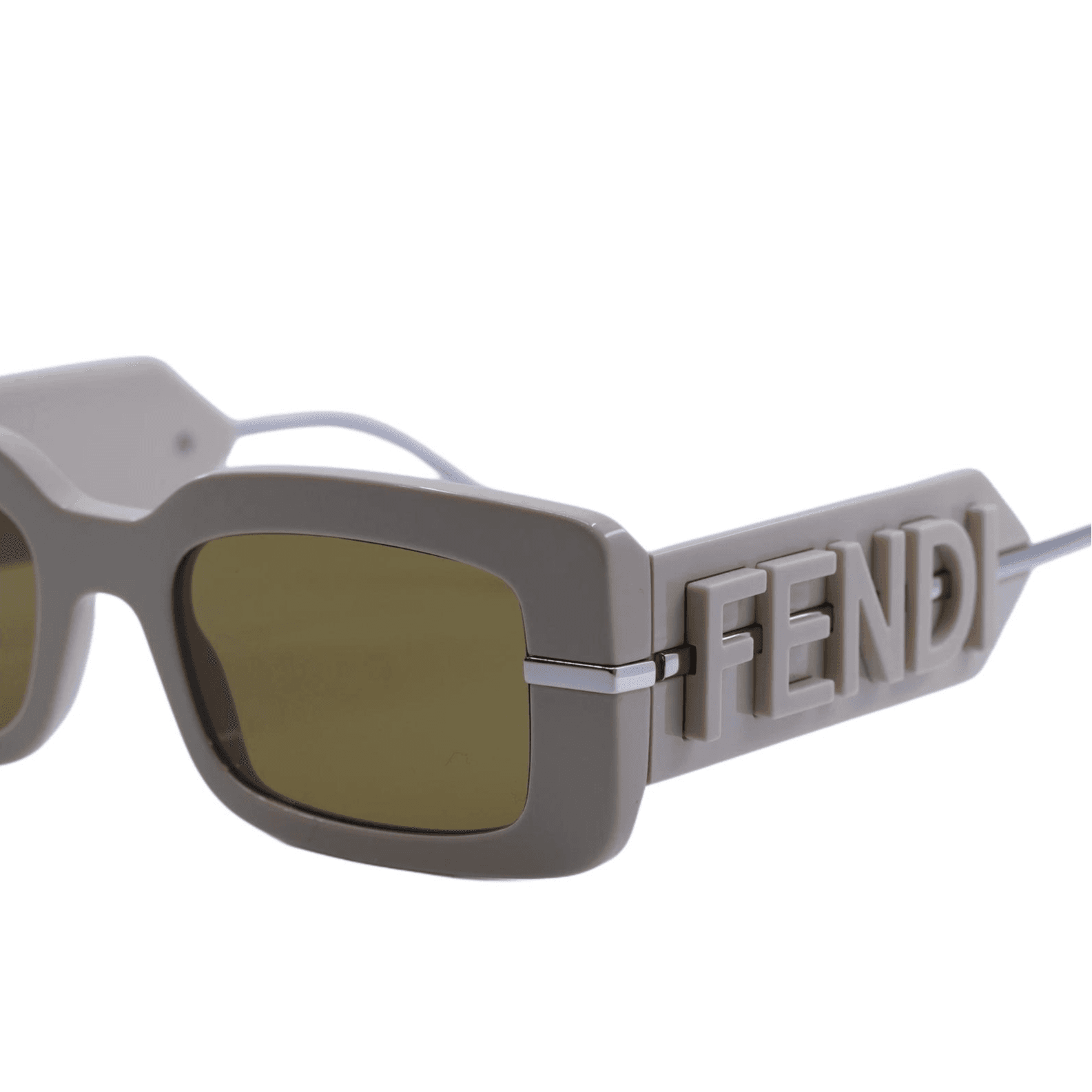 Солнцезащитные очки FENDI Ацетатные прямоугольные солнцезащитные очки для женщин яркий коричневый цвет - изображение 5