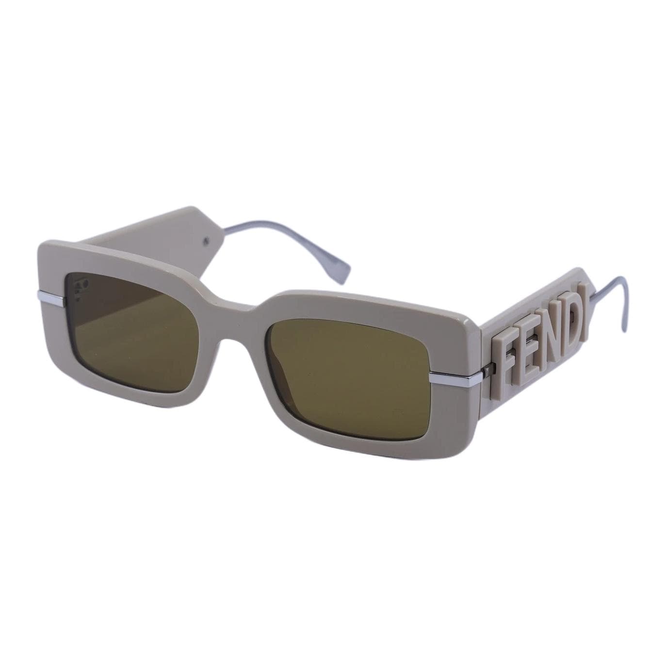 Солнцезащитные очки FENDI Ацетатные прямоугольные солнцезащитные очки для женщин яркий коричневый цвет - изображение 1