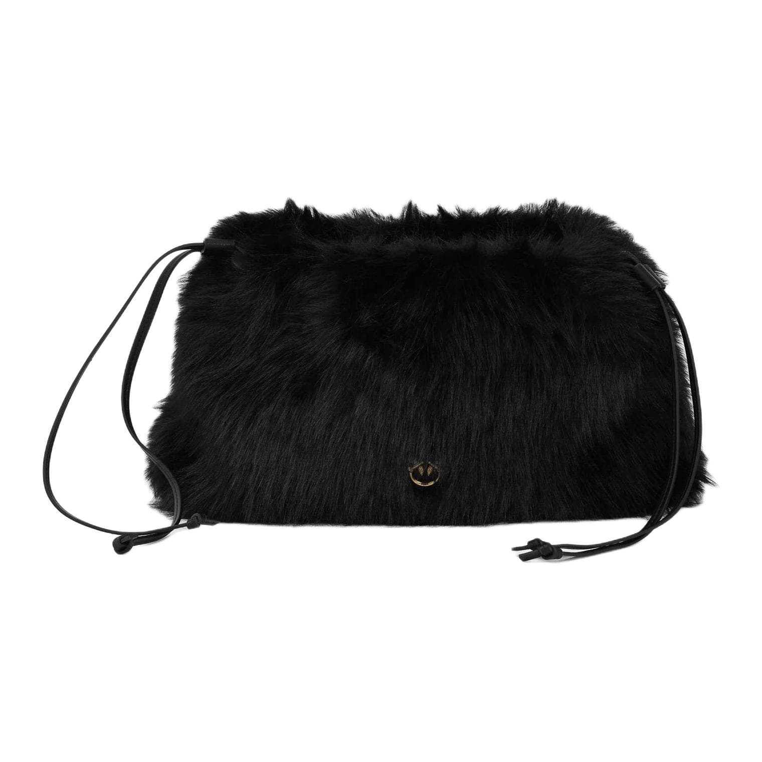 Сумка PINKO Artificial Fur Shoulder Bag Женская Черная - изображение 1