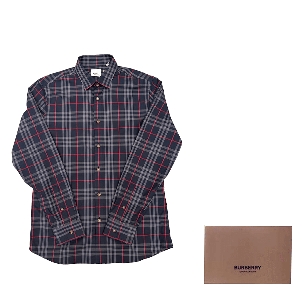 Рубашка Burberry Мужские Синие Рубашки - изображение 6