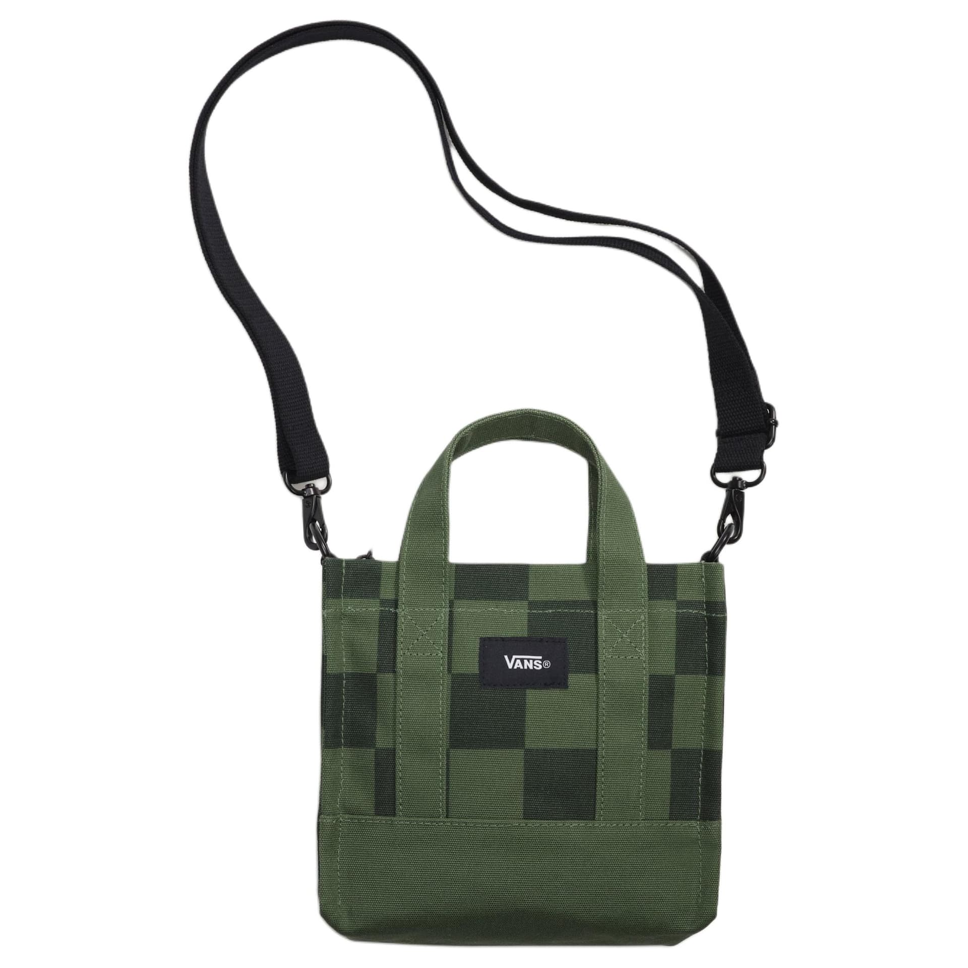 Сумка Vans Хлопковое волокно Сумка Стандартная (Standard) Унисекс Шахматная доска Сосна Лесной зеленый - изображение 1