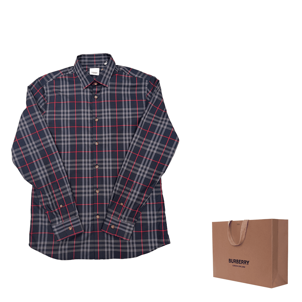 Рубашка Burberry Мужские Синие Рубашки - изображение 5