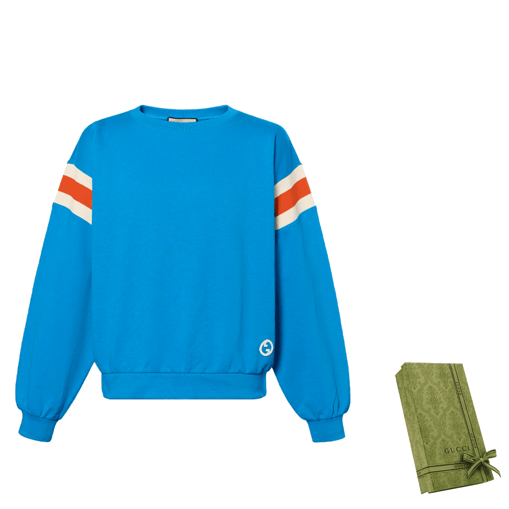 Кофта GUCCI SS23 Striped Crewneck Sweatshirt Blue — фото 8