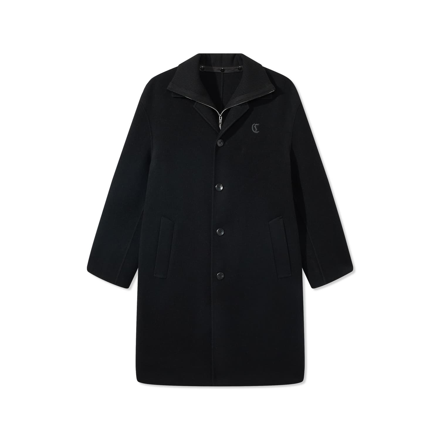 Пальто Cabbeen Charcoal Black (Versatile Minimalist Style) Мужское пальто - изображение 1