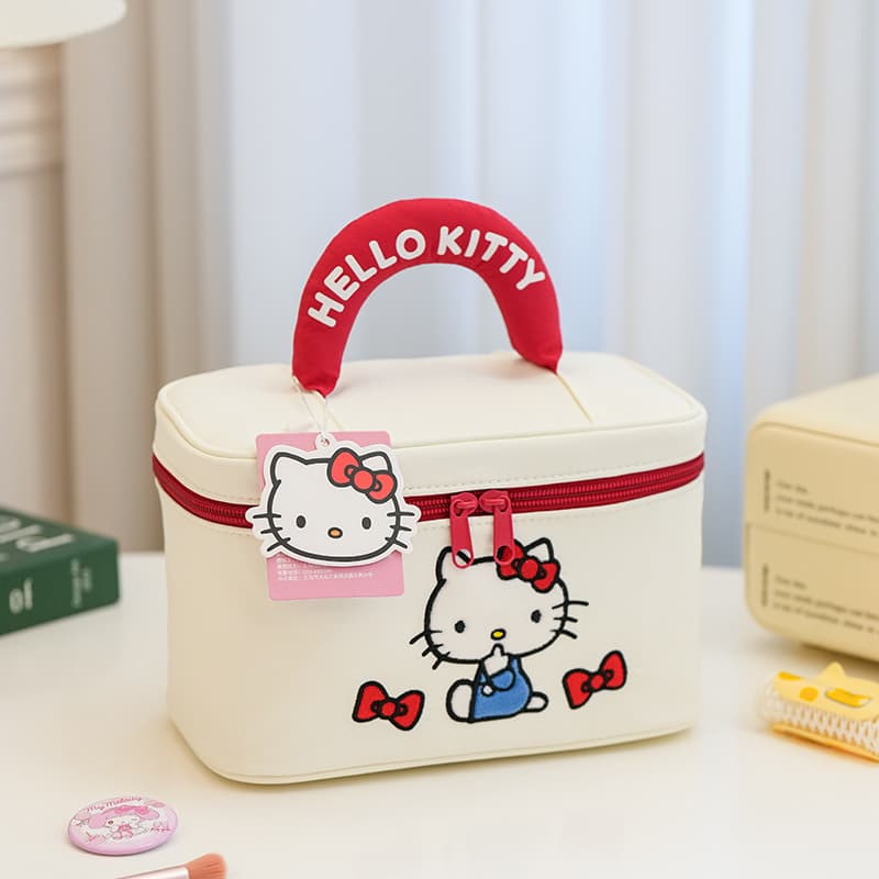 Sanrio Hello Kitty Полиэстеровая сумка для макияжа Стандартная (Стандартная) Женская Белая - изображение 2