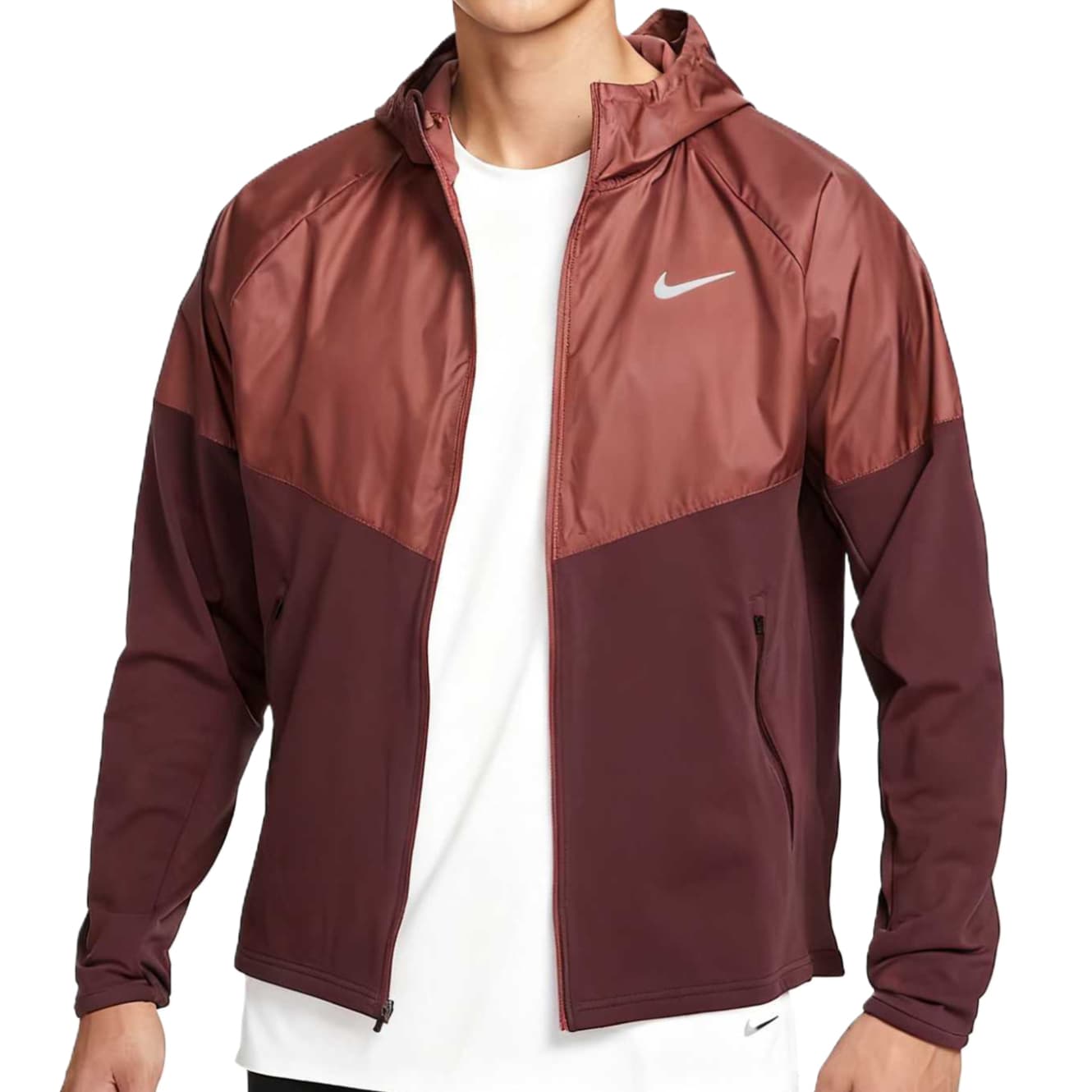 nike MILER Яркий Бордово-красный Мужские беговые Куртки - изображение 3