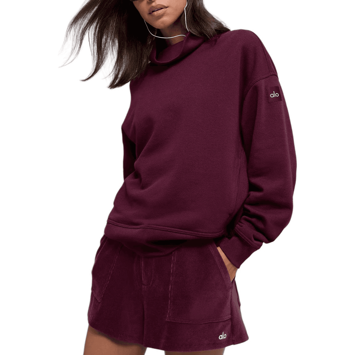 Худи alo yoga Hazy Mock Neck Pullover