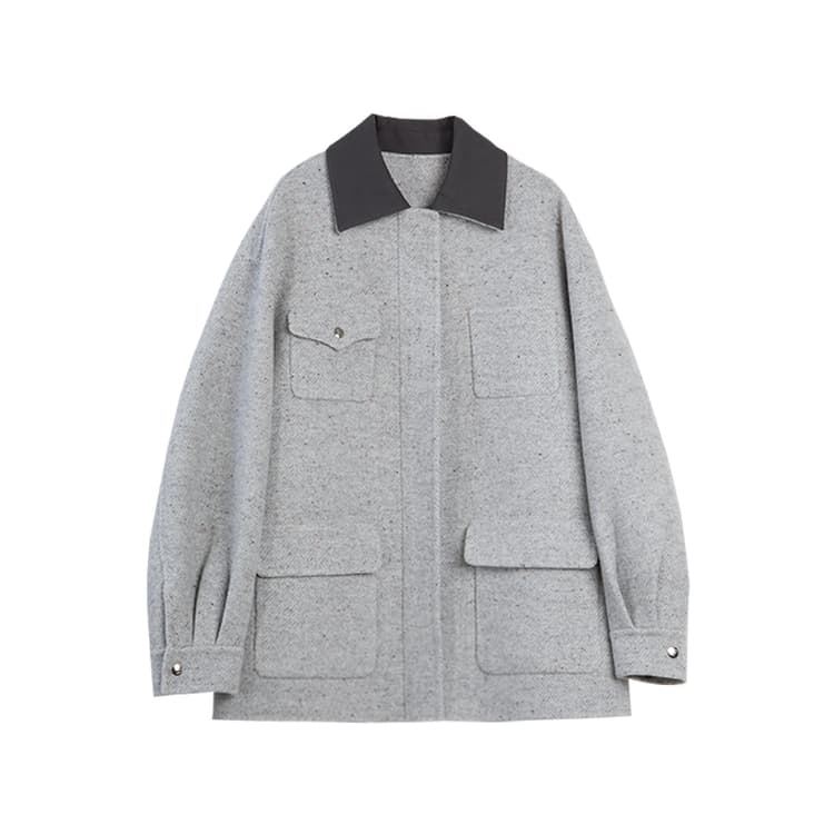 ELLE Light Gray Women's Coat ELLE Светло-серый женский пальто - изображение 1