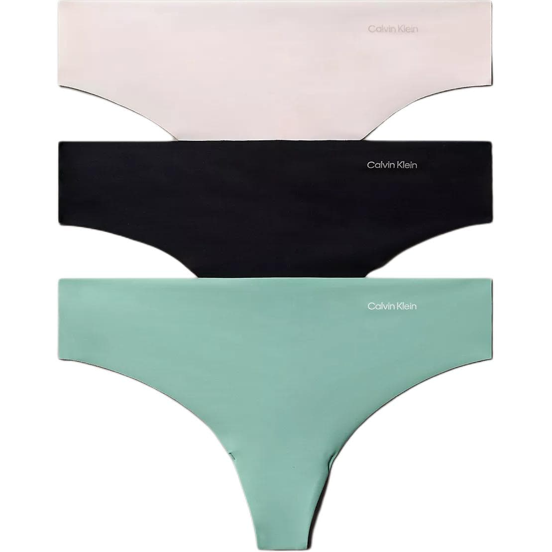 Трусы Calvin Klein 3 пачки (розовый + черный + зеленый) женские стринги - изображение 1