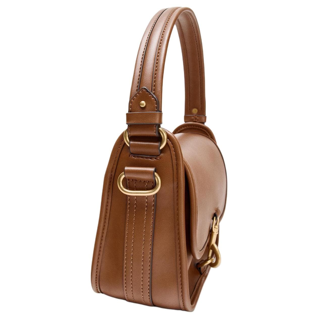 Сумка ZARA Hook Detail Shoulder Bag Deep Brown Yellow - изображение 2