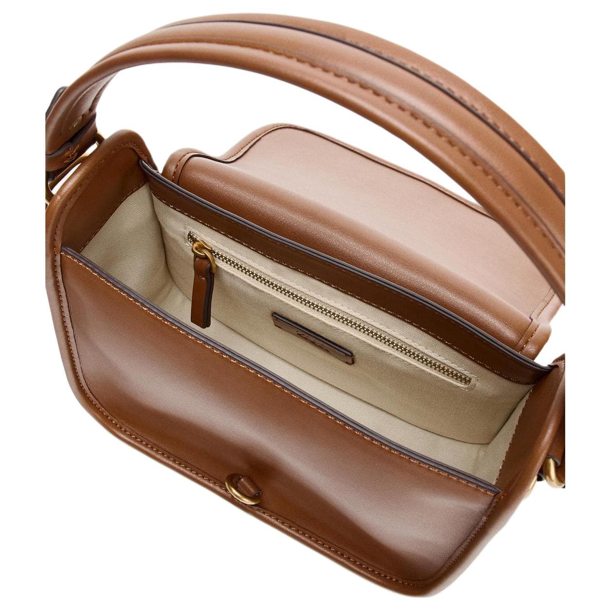 Сумка ZARA Hook Detail Shoulder Bag Deep Brown Yellow - изображение 5