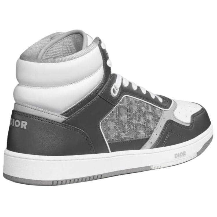 Кроссовки DIOR B27 Leather Oblique High Top Sneakers Gray - изображение 3