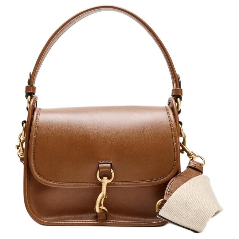 Сумка ZARA Hook Detail Shoulder Bag Deep Brown Yellow - изображение 1