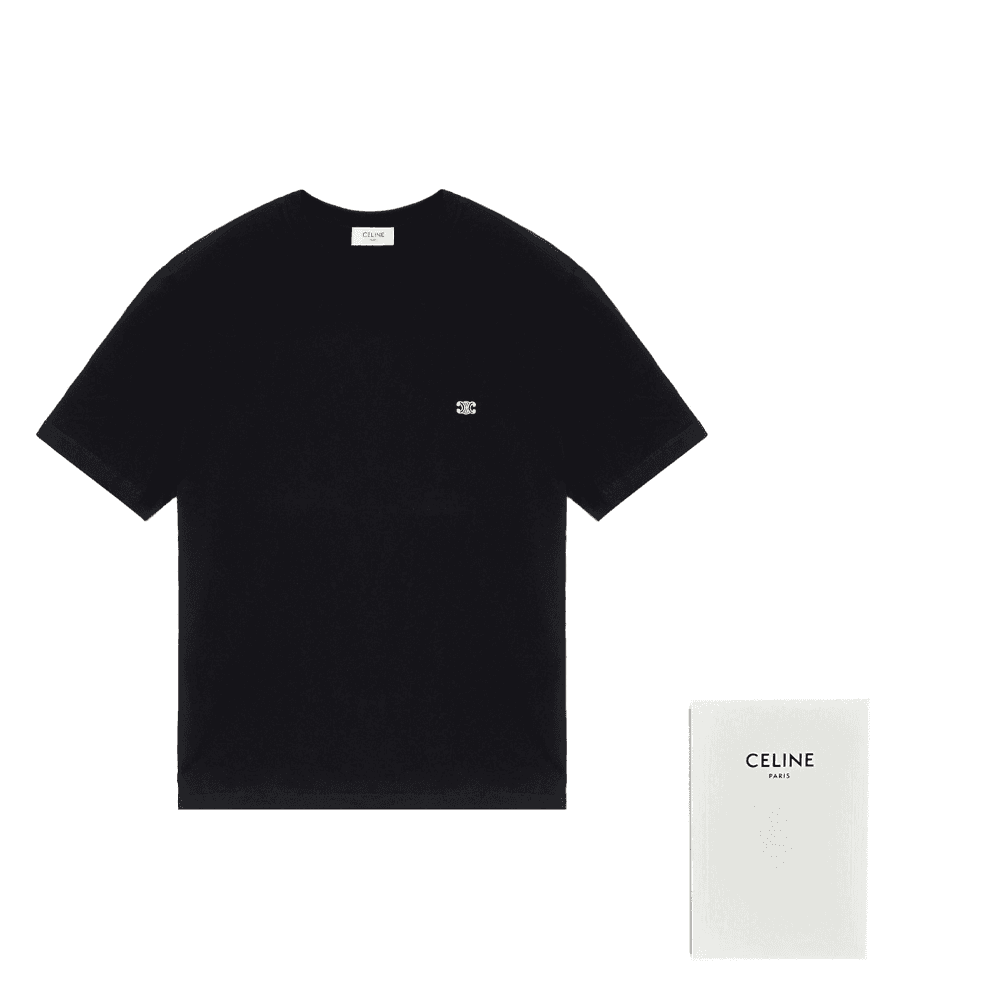 Футболка CELINE Logo Print T-Shirt Black - изображение 5