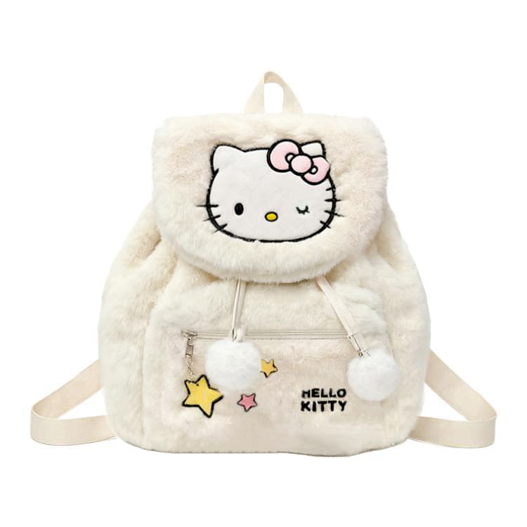 Рюкзак Sanrio Hello Kitty Плюшевый Рюкзак Женский Молочный Белый - изображение 1