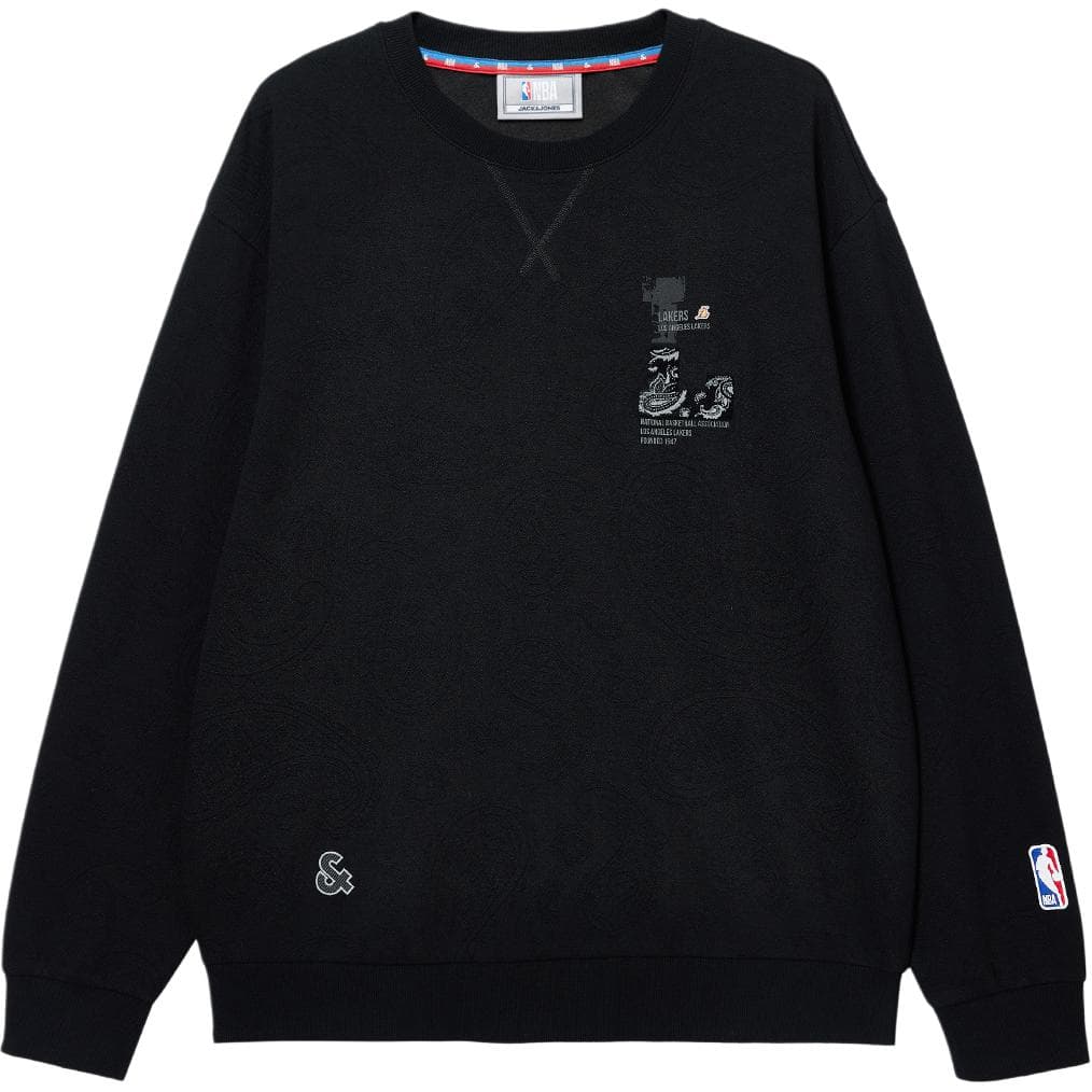 Худи JACK&JONES x Jack&Jones X Lakers Nba Однотонный полный принт 3D-эффект круглый вырез с вышитыми буквами Толстовка мужской - изображение 1