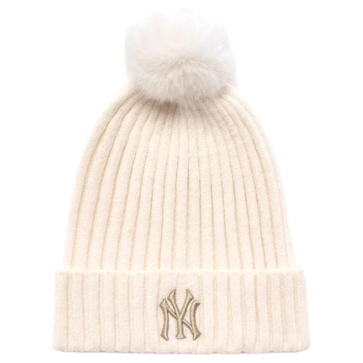 Шапка MLB New York Yankees Полиэстеровые бини унисекс кремовой текстуры - изображение 1