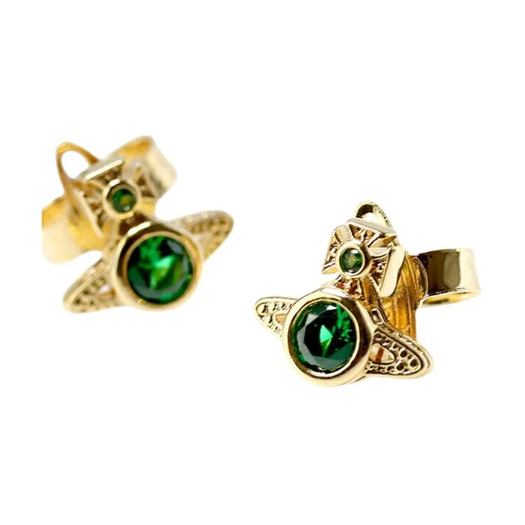 Серьги Серьги Vivienne Westwood с брассовыми штифтами женские золото изумруд - изображение 3
