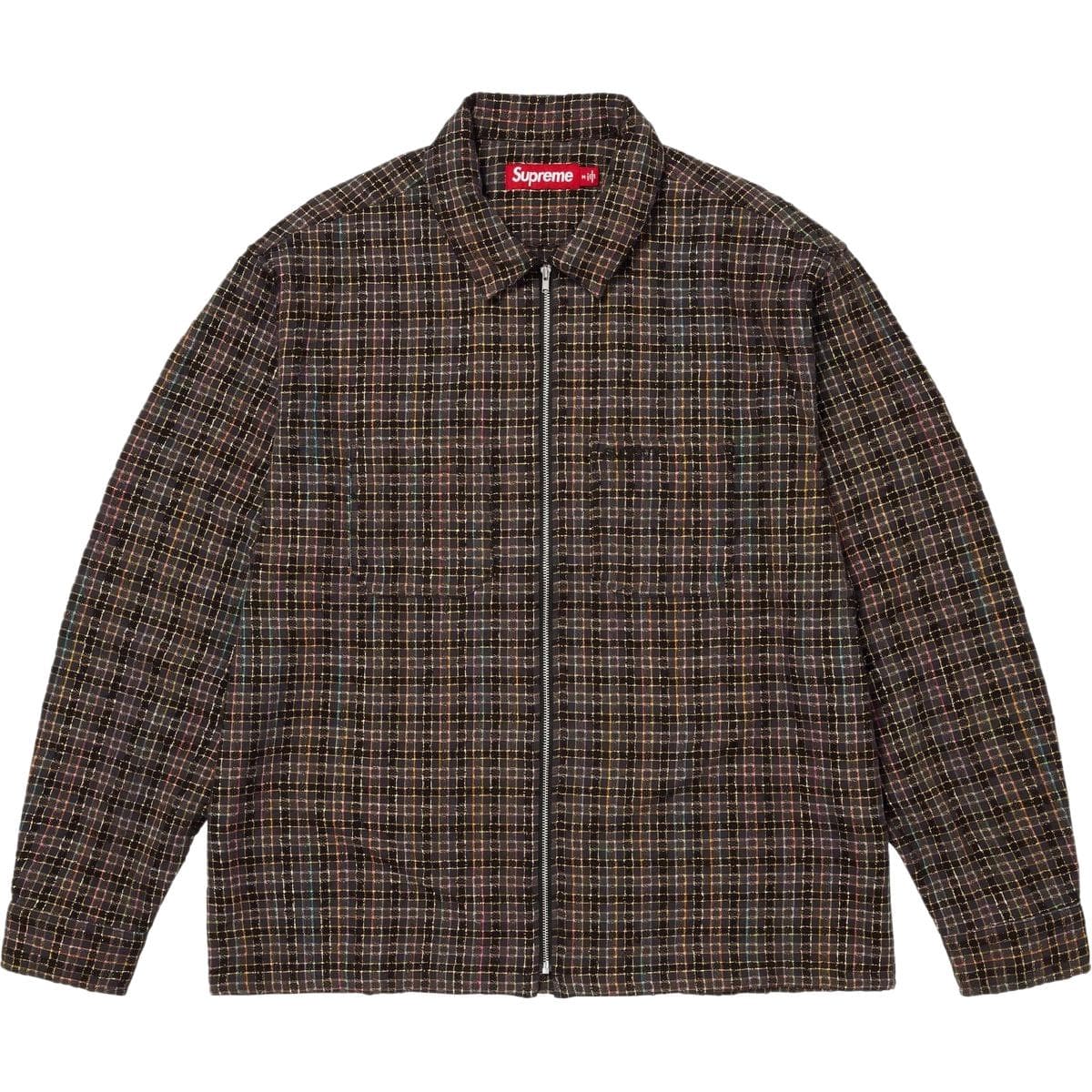 Рубашка Supreme FW25 WEEK5 Металлическая клетчатая рубашка с молнией унисекс - изображение 2