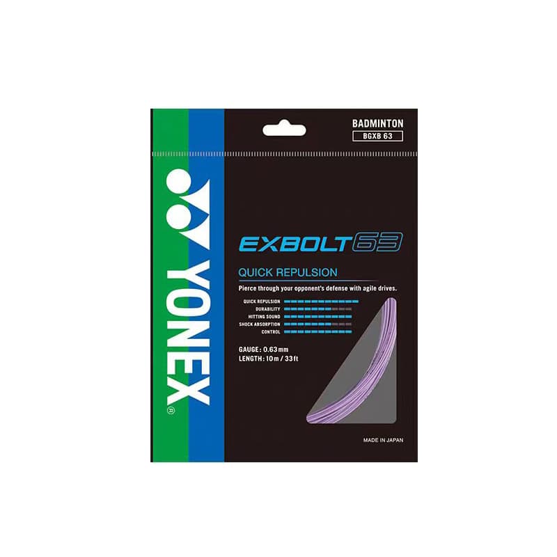 YONEX EXBOLT XB BGXB63 Струны для бадминтонных ракеток 0,63 мм степень 23 натяжение 23-27 фунтов унисекс - изображение 1
