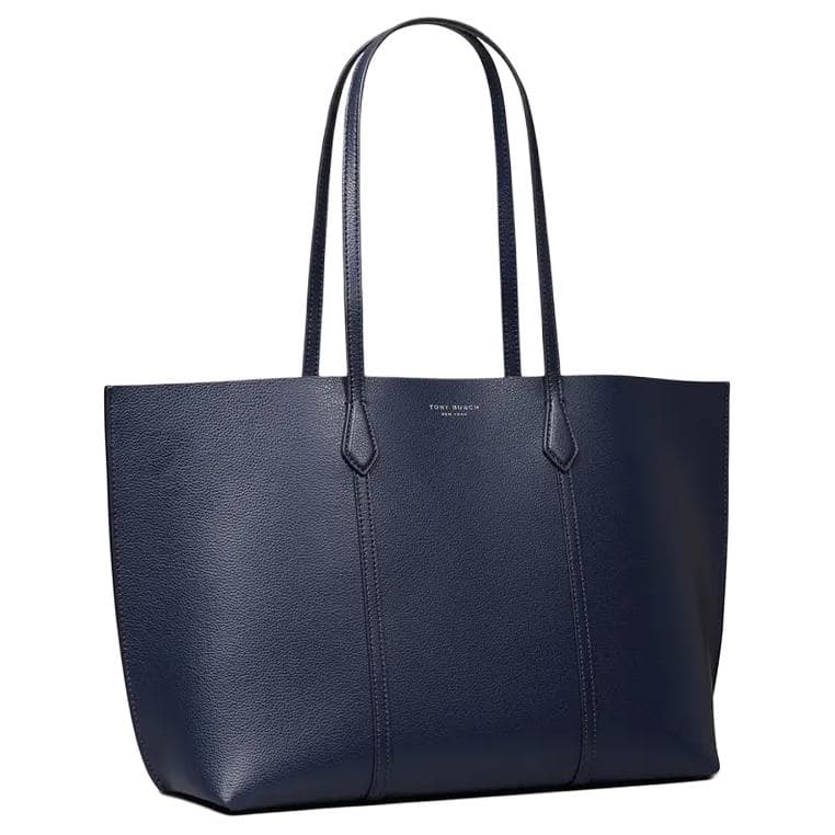 Мини-сумка Tory Burch Perry Буква C Принт Кожа Сумка-тоут Сумка через плечо Большая Женская Морской Синий - изображение 3