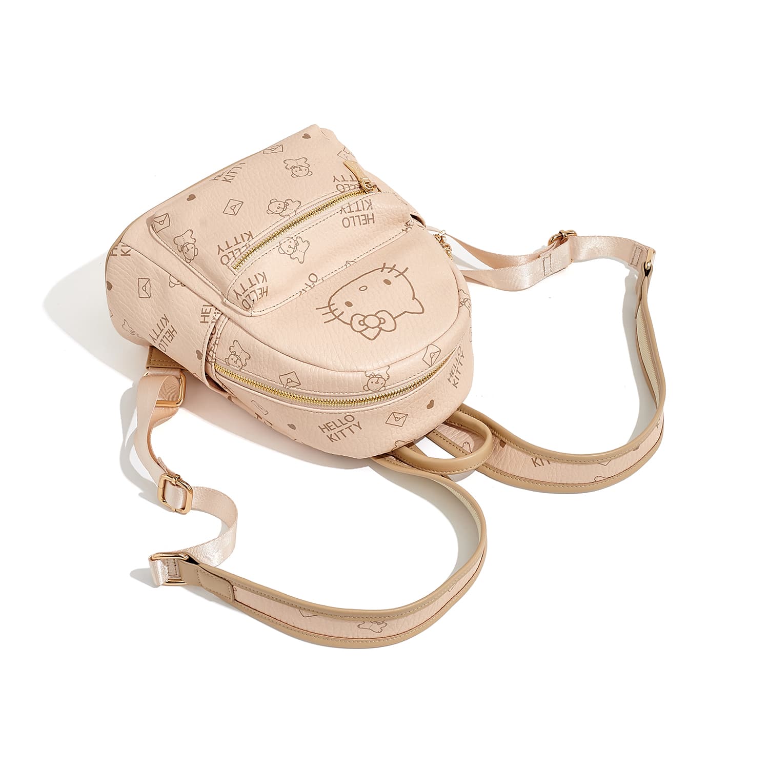 Рюкзак Sanrio Hello Kitty PU (полиуретан) Рюкзак Стандартный (стандартный) Женский Молочно-чайный - изображение 2