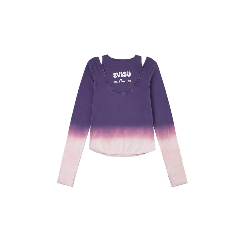 Футболка EVISU Серый Фиолетовый Женские T-рубашки - изображение 1