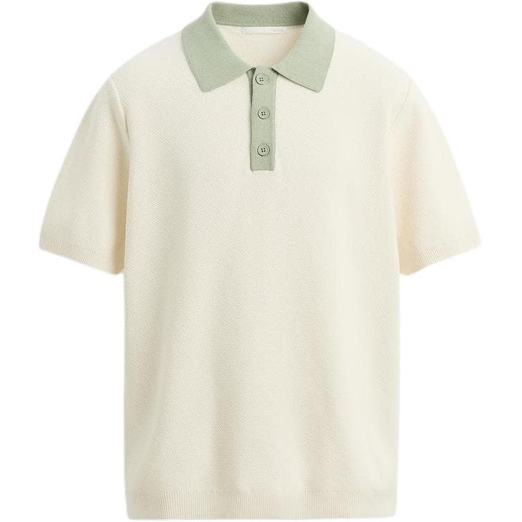 Поло ZARA Natural Green Мужская Поло - изображение 1