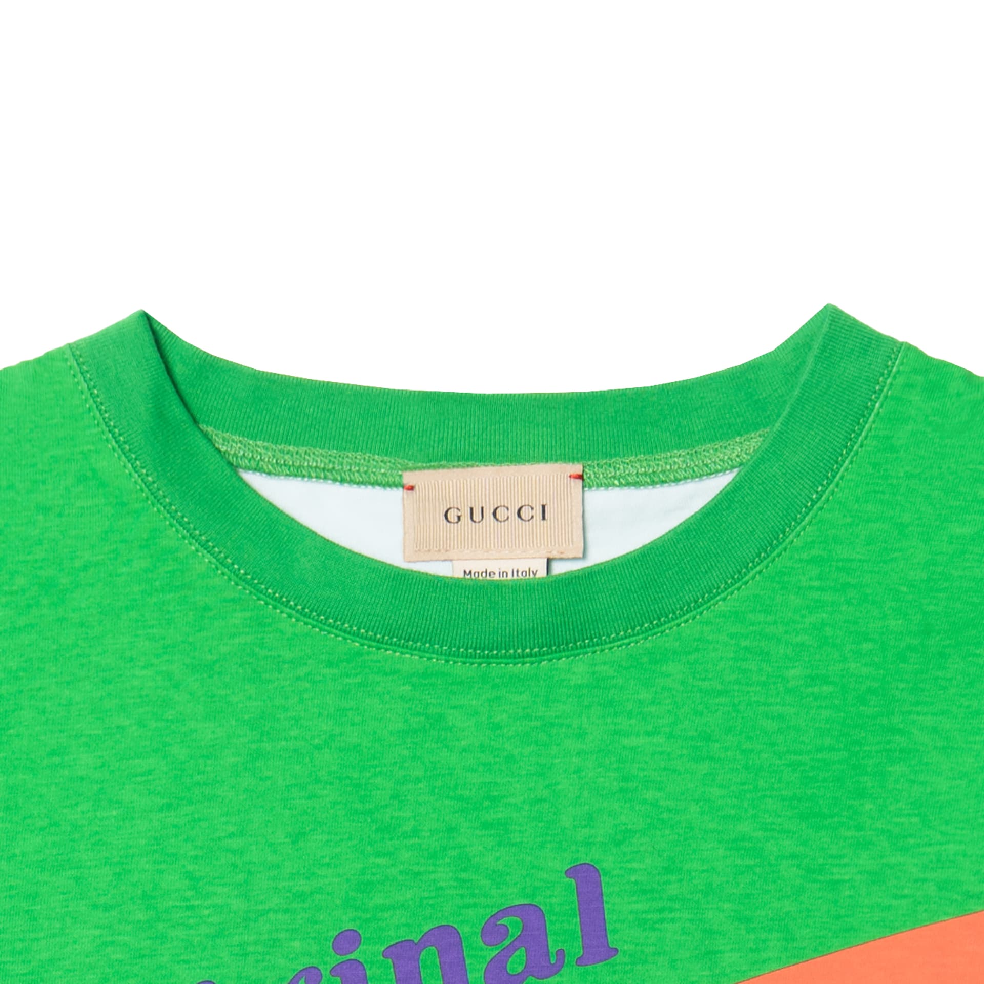 Футболка GUCCI SS23 Colorblock Logo Tee Green - изображение 4