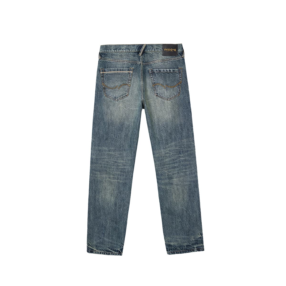 Штаны JACK&JONES Модные универсальные мужские брюки прямой крой с эффектом потертости, минималистичный повседневный деним на осень и зиму - изображение 2