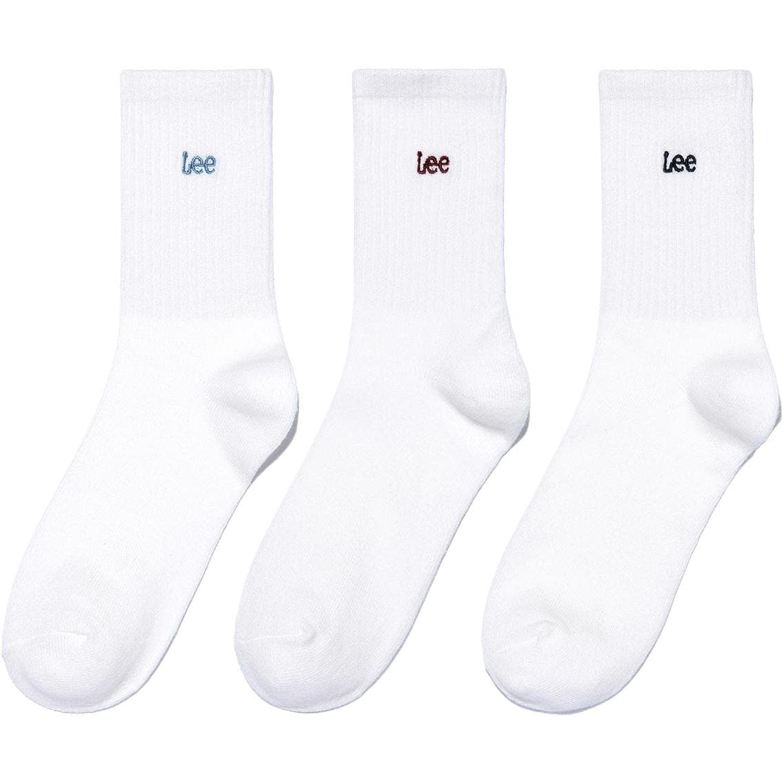 Носки Lee 3 Pack (Синий Белый + Красный Белый + Черный Белый) Женские носки Crew - изображение 1