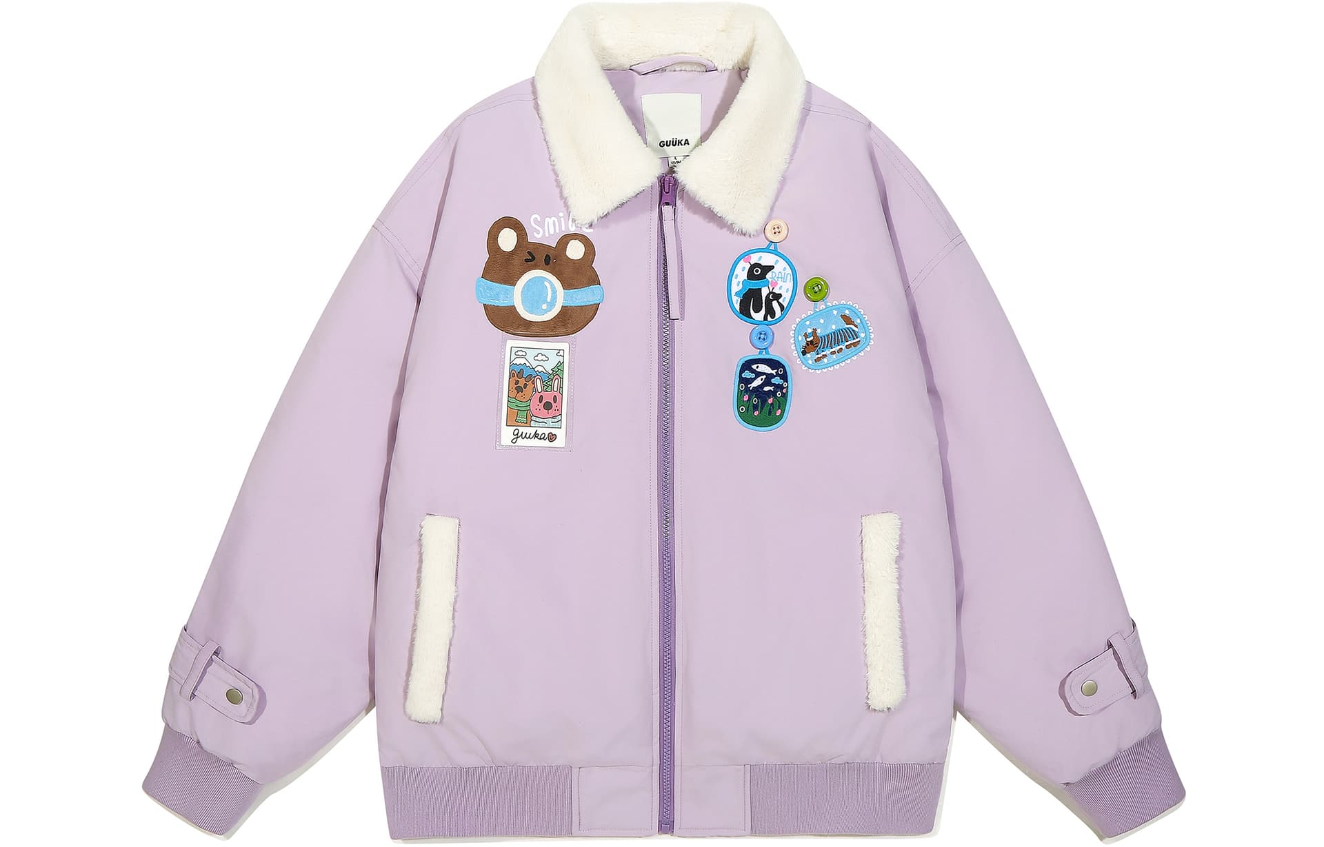Зимняя куртка Guuka Lilac Unisex Down Jackets Guuka Сиреневый Унисекс Пуховики - изображение 1