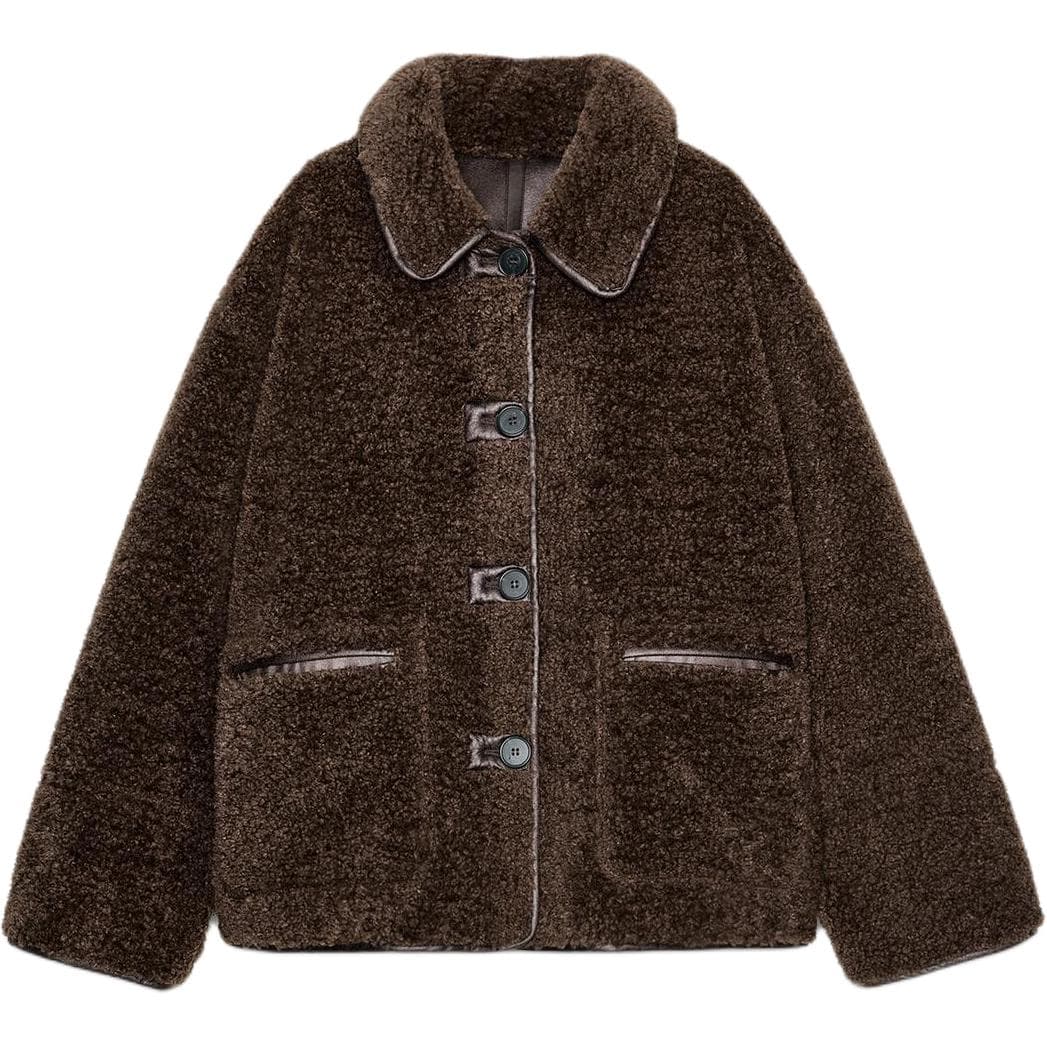 ZARA Collaboration Коричневые Женские Бархатные Куртки - изображение 1