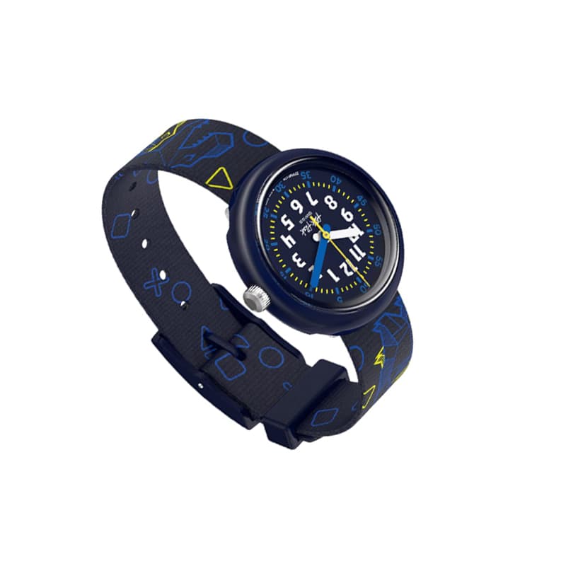Часы SWATCH Flik Flak Кварцевый механизм Детские часы 31,85*30,6 мм Синий циферблат Био-основанный материал Корпус часов - изображение 4