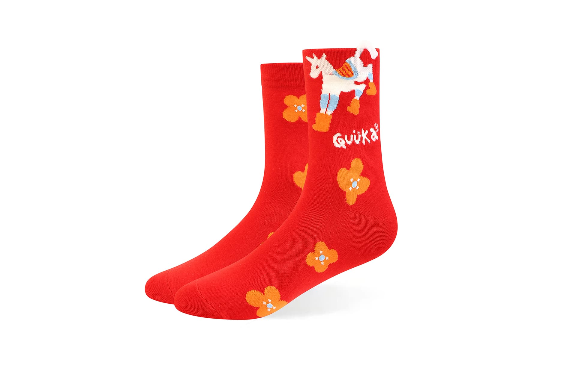 Носки Guuka Экрю Red Black Унисекс Носки Crew - изображение 4